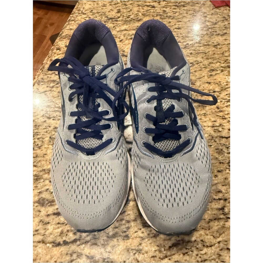 Brooks beast Men’s 12 Running Shoes - Gray Navy Accents